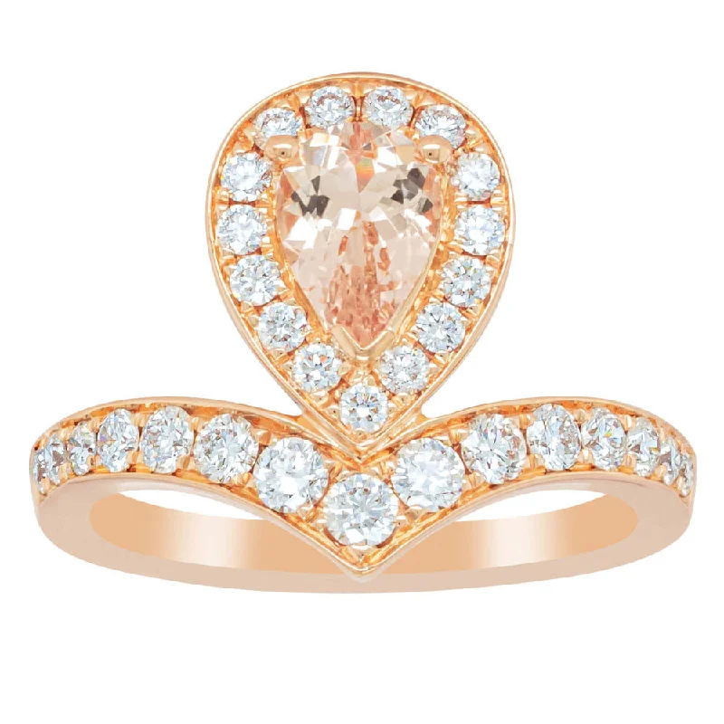 Premium Jewelry At Promotional Prices – Shine Today 18ct Rose Gold .56ct Morganite & Diamond Tiara Ring Premium Jewelry At Promotional Prices – Shine Today 18ct Rose Gold .56ct Morganite & Diamond Tiara Ring