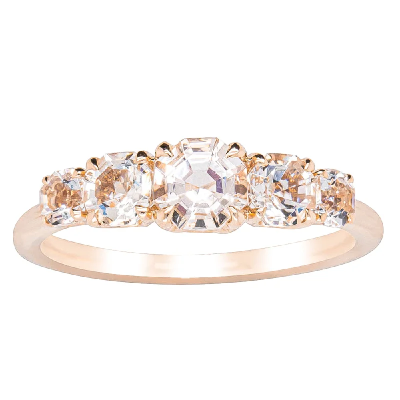 Shop Dazzling Jewelry With Special Promotional Discounts 18ct Rose Gold Five Stone Morganite Octavia Ring Shop Dazzling Jewelry With Special Promotional Discounts 18ct Rose Gold Five Stone Morganite Octavia Ring
