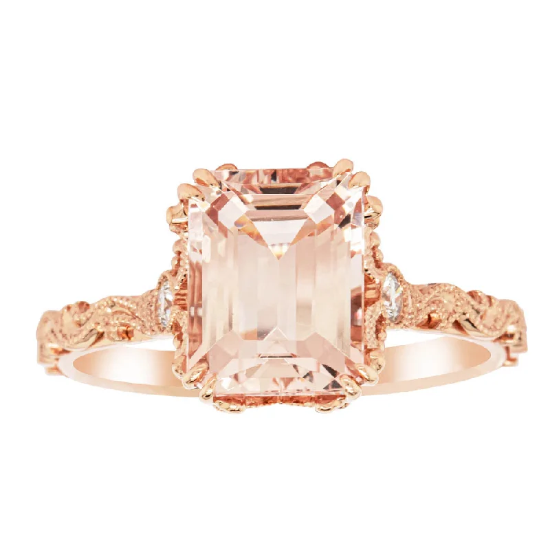 Chic And Stylish Jewelry At Exclusive Prices 18ct Rose Gold Morganite & Diamond Romanov Ring Chic And Stylish Jewelry At Exclusive Prices 18ct Rose Gold Morganite & Diamond Romanov Ring