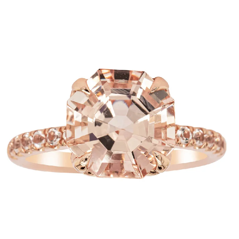 Shop Stylish Jewelry Now And Save Big 18ct Rose Gold Morganite Octavus Ring