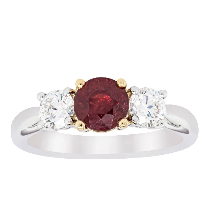 Delicate Crystal Jewelry For Sophisticated Charm 18ct White Gold 1.35ct Ruby & Diamond Ring