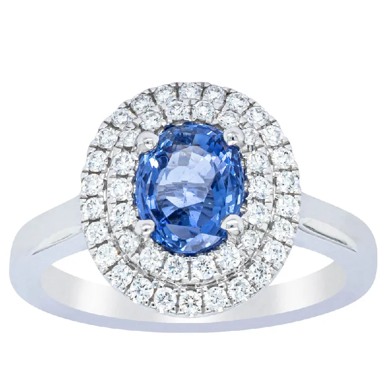 Dazzle In Elegance With Our Biggest Jewelry Sale 18ct White Gold 1.58ct Sapphire & Diamond Ring Dazzle In Elegance With Our Biggest Jewelry Sale 18ct White Gold 1.58ct Sapphire & Diamond Ring
