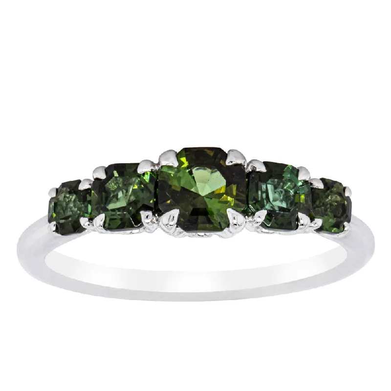 Huge Markdowns On Premium Jewelry Styles 18ct White Gold Five Stone Tourmaline Octavia Ring Huge Markdowns On Premium Jewelry Styles 18ct White Gold Five Stone Tourmaline Octavia Ring