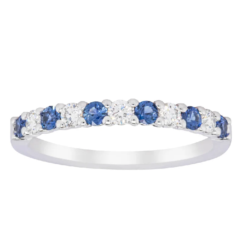 Seasonal Jewelry Sale – Upgrade Your Collection 18ct White Gold Sapphire & Diamond Panorama Band