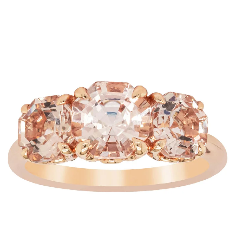 Dazzle With Discounts – Shop Jewelry On Sale 18ct Rose Gold Three Stone Morganite Octavia Ring Dazzle With Discounts – Shop Jewelry On Sale 18ct Rose Gold Three Stone Morganite Octavia Ring