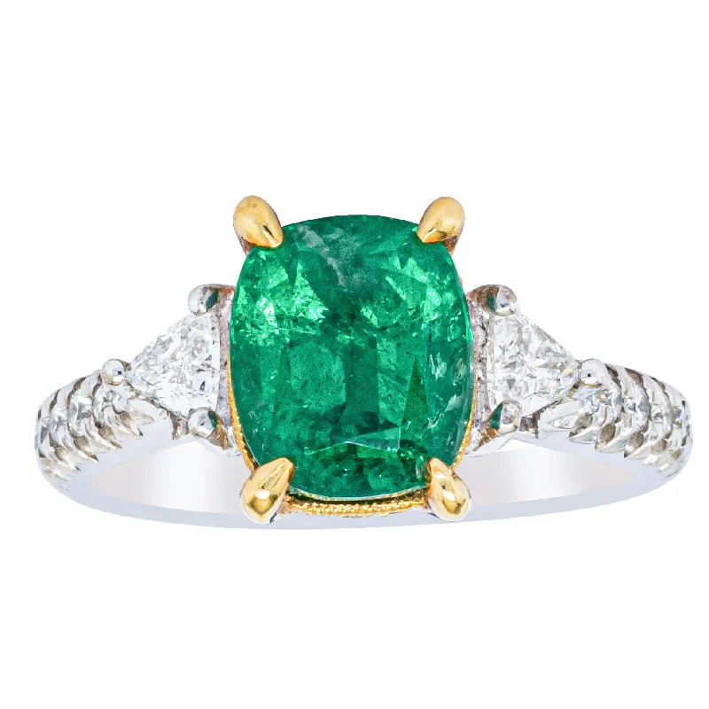 Shop High-Quality Jewelry At Jaw-Dropping Discounts 18ct White & Yellow Gold 2.67ct Emerald & Diamond Ring Shop High-Quality Jewelry At Jaw-Dropping Discounts 18ct White & Yellow Gold 2.67ct Emerald & Diamond Ring