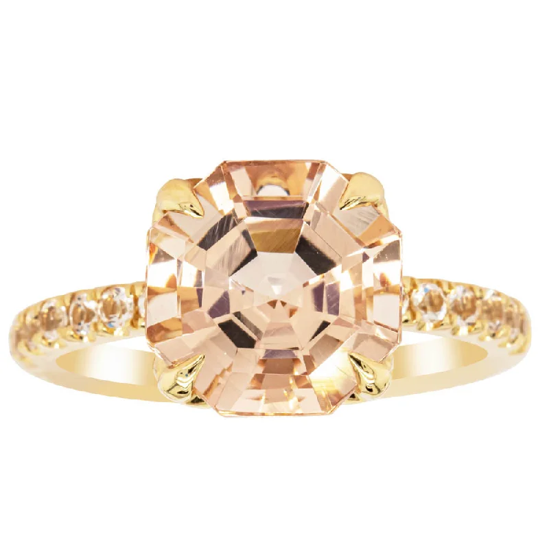 Handcrafted Jewelry Sale – Unique Designs At Low Prices 18ct Yellow Gold Morganite Octavus Ring
