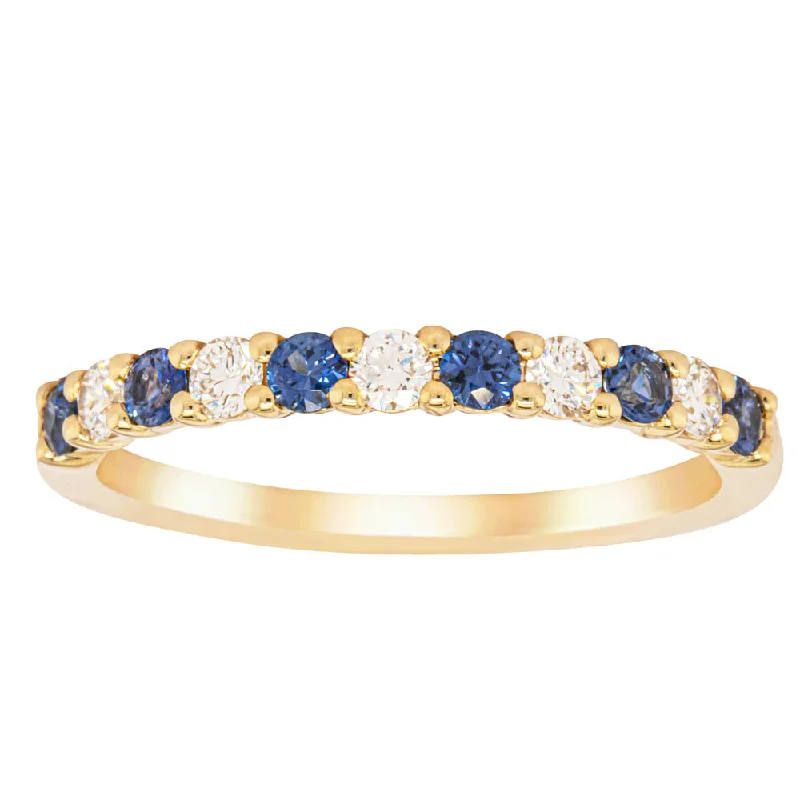 Shop Elegant Jewelry At Unbeatable Prices 18ct Yellow Gold Sapphire & Diamond Panorama Band