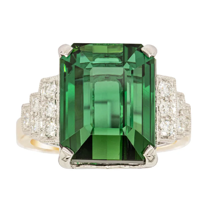 Special Deals On Handcrafted And Designer Jewelry 18ct Yellow Gold 8.57ct Tourmaline & Diamond Maya Ring
