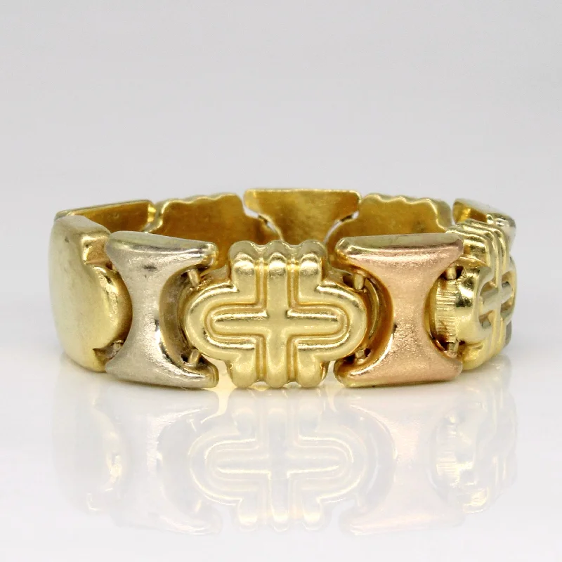 Unique Jewelry Designs Now At Discounted Rates 18k Tri Tone Gold Chain Link Ring | SZ 8.5 | Unique Jewelry Designs Now At Discounted Rates 18k Tri Tone Gold Chain Link Ring | SZ 8.5 |