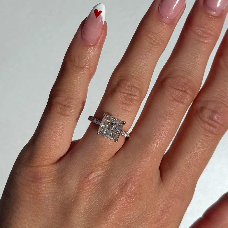 The Jewelry Sale You've Been Waiting For Is Here 5.02 Carat Lab Cushion Engagement Ring with Hidden Halo | Engagement Ring Wednesday The Jewelry Sale You've Been Waiting For Is Here 5.02 Carat Lab Cushion Engagement Ring with Hidden Halo | Engagement Ring Wednesday