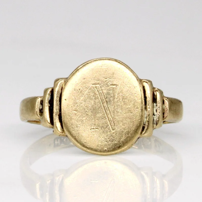 Elegant Jewelry, Exclusive Prices – Shop Now 1953 Hallmarked 9k 'N' Signet Ring | SZ 2.5 |