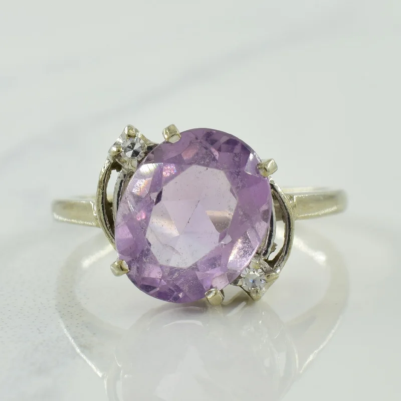 Delicate Crystal Jewelry For Sophisticated Charm Amethyst & Diamond Ring | 2.18ct, 0.02ctw | SZ 5.5 |