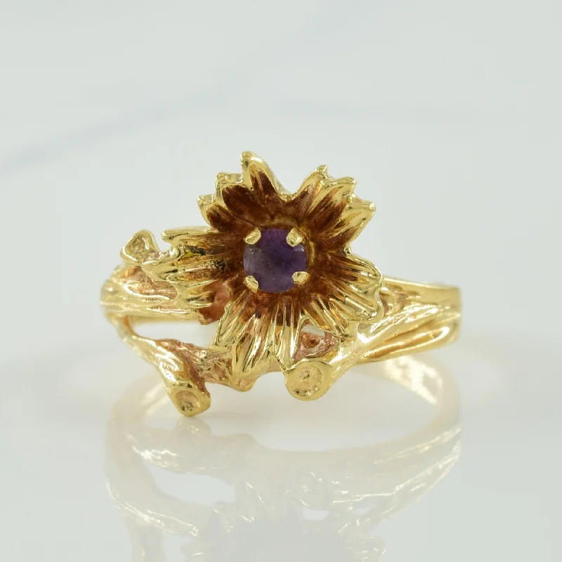 Eco-Friendly Sustainable Jewelry For Conscious Buyers Amethyst Floral Ring | 0.10ct | SZ 5.75 | Eco-Friendly Sustainable Jewelry For Conscious Buyers Amethyst Floral Ring | 0.10ct | SZ 5.75 |