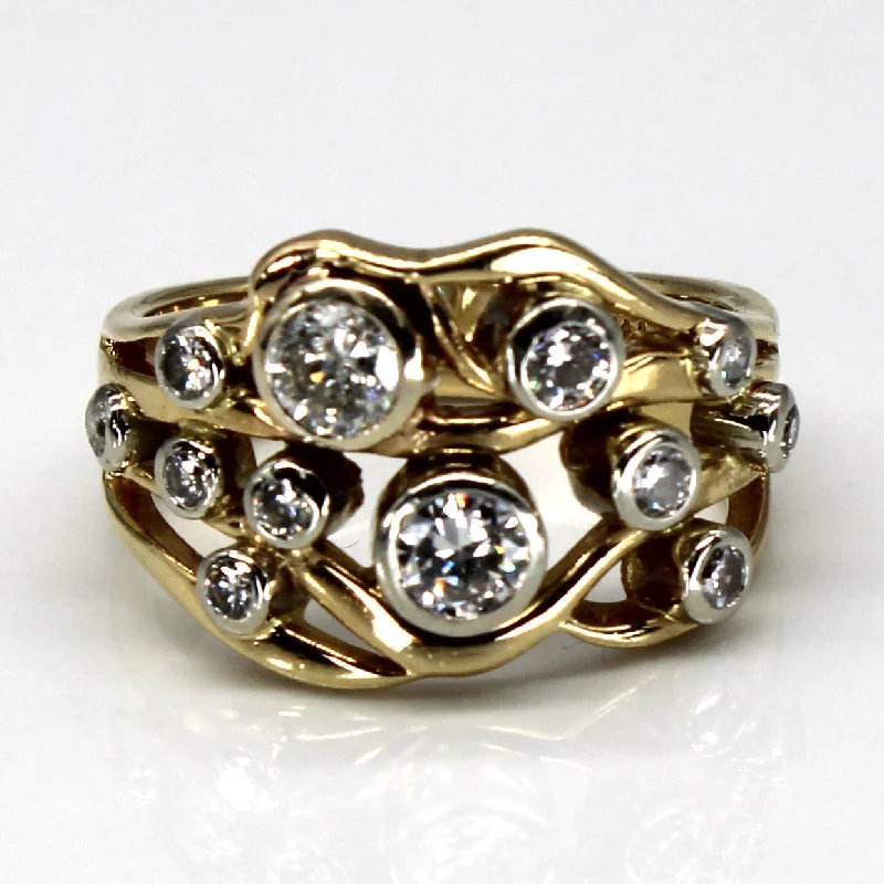 Limited-Stock Jewelry Sale – Shop Before It's Gone Bezel Set Diamond Multi Layer Gold Ring | 0.75ctw | SZ 6.75 | Limited-Stock Jewelry Sale – Shop Before It's Gone Bezel Set Diamond Multi Layer Gold Ring | 0.75ctw | SZ 6.75 |