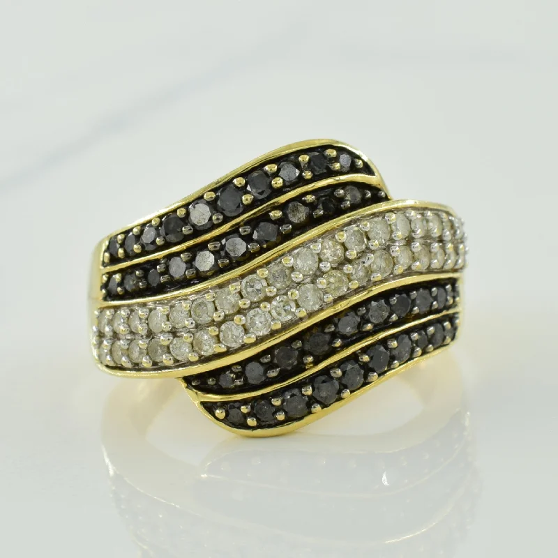 Shop Elegant Jewelry At Unbeatable Prices Black & Natural Diamond Bypass Ring | 0.60ctw, 0.36ctw | SZ 7 | Shop Elegant Jewelry At Unbeatable Prices Black & Natural Diamond Bypass Ring | 0.60ctw, 0.36ctw | SZ 7 |