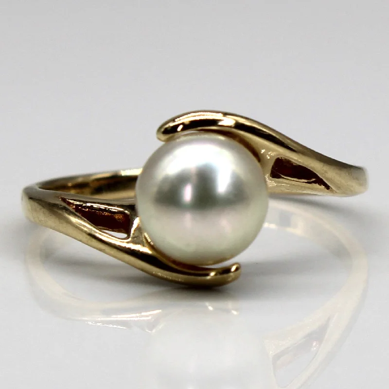 Shine Without Limits – Jewelry Sale Happening Now Bypass Solitaire Pearl Ring | SZ 7.75 |