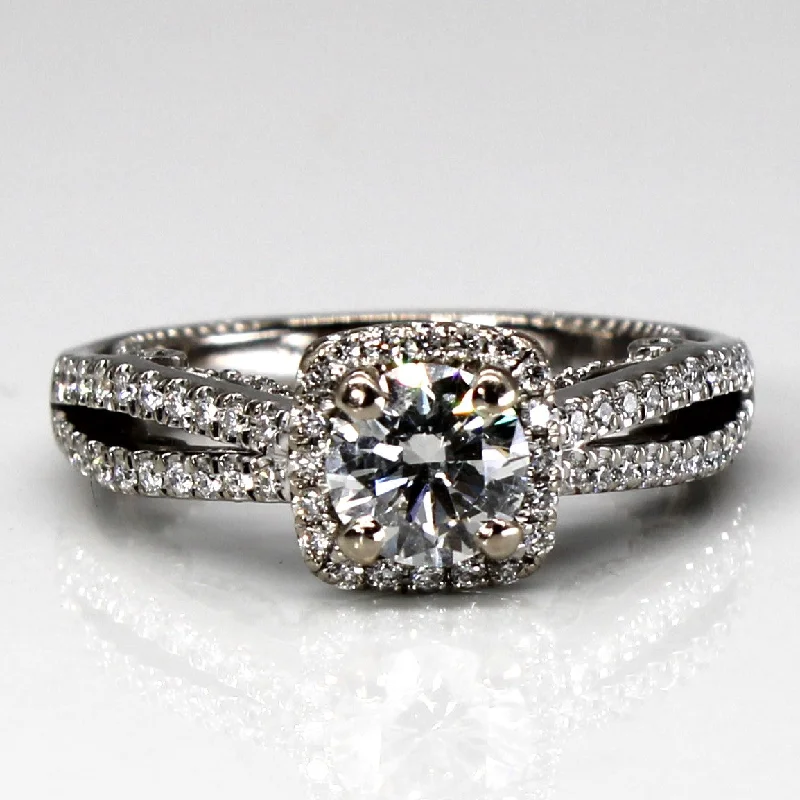 Your Perfect Accessory At The Perfect Price Cathedral Set Halo Diamond Engagement Ring | 1.26ctw SI2/I1 H/I | SZ 5.5 | Your Perfect Accessory At The Perfect Price Cathedral Set Halo Diamond Engagement Ring | 1.26ctw SI2/I1 H/I | SZ 5.5 |