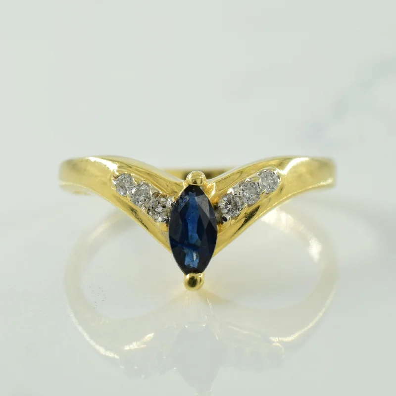 Timeless Jewelry, Timeless Savings – Don't Wait Chevron Blue Sapphire & Diamond Ring | 0.12ct, 0.06ctw | SZ 7 | Timeless Jewelry, Timeless Savings – Don't Wait Chevron Blue Sapphire & Diamond Ring | 0.12ct, 0.06ctw | SZ 7 |