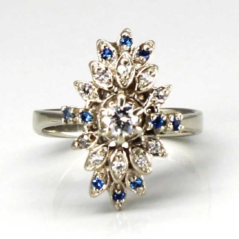 Shop Handcrafted Jewelry At Special Promotional Rates Cluster Diamond & Blue Glass Cocktail 14k Ring | 0.27ctw | SZ 6 | Shop Handcrafted Jewelry At Special Promotional Rates Cluster Diamond & Blue Glass Cocktail 14k Ring | 0.27ctw | SZ 6 |