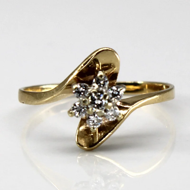 Fashion-Forward Jewelry At Incredible Prices Cluster Diamond Bypass Ring | 0.16ctw | SZ 7 |