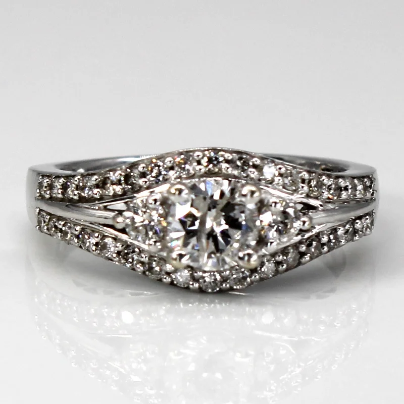 Romantic Heart-Shaped Jewelry For Special Gifts Cluster Diamond Engagement Ring | 1.17ctw I2 H/I | SZ 8 | Romantic Heart-Shaped Jewelry For Special Gifts Cluster Diamond Engagement Ring | 1.17ctw I2 H/I | SZ 8 |