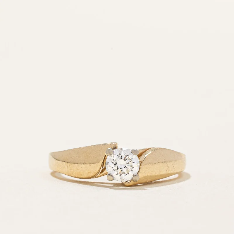 Affordable Gold-Plated Jewelry For Modern Fashion Canadian Diamond Solitaire Bypass 18k Ring | 0.35ct | SZ 5.25 | Affordable Gold-Plated Jewelry For Modern Fashion Canadian Diamond Solitaire Bypass 18k Ring | 0.35ct | SZ 5.25 |
