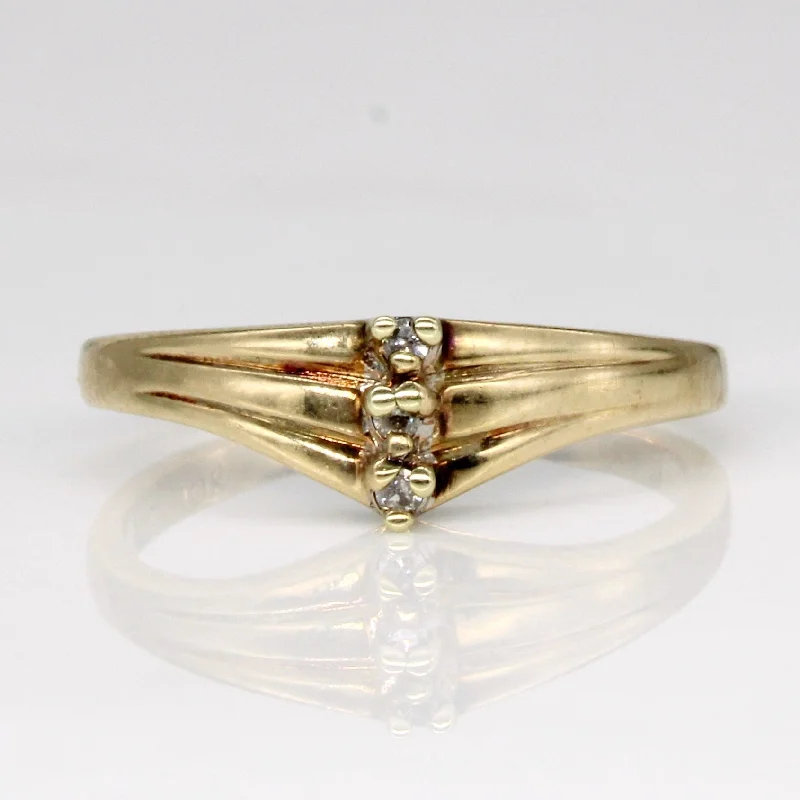 Affordable Glamour – Premium Jewelry At Special Prices Diamond Chevron Ring | 0.02ctw | SZ 6 |