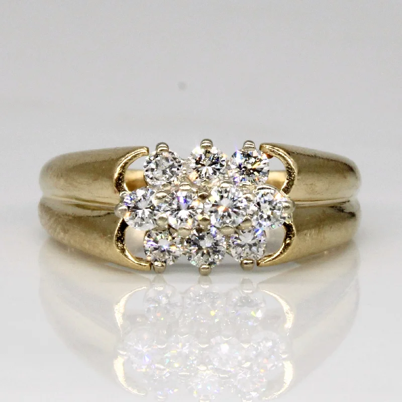 Seasonal Jewelry Deals – Elevate Your Style Diamond Cluster Ring | 0.56ctw | SZ 7.5 |