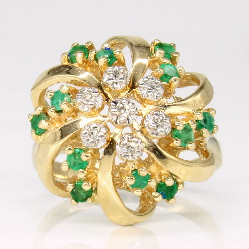 Grab Your Favorite Jewelry At The Lowest Prices Emerald & Diamond Cocktail Ring | 0.36ctw, 0.05ctw | SZ 6 |