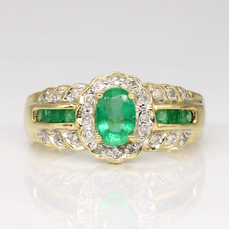 Limited-Stock Jewelry Sale – Once It's Gone, It's Gone Emerald & Diamond Cocktail Ring | 0.52ctw, 0.07ctw | SZ 7 | Limited-Stock Jewelry Sale – Once It's Gone, It's Gone Emerald & Diamond Cocktail Ring | 0.52ctw, 0.07ctw | SZ 7 |