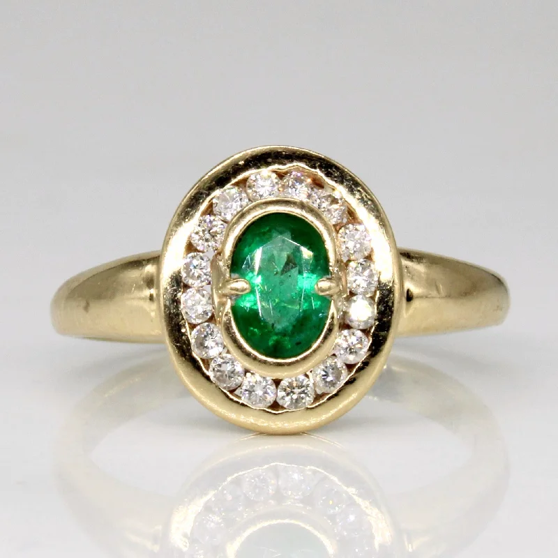 Discounted Jewelry For A Glamorous Look Emerald & Diamond Halo Ring | 0.35ct, 0.20ctw | SZ 6.5 | Discounted Jewelry For A Glamorous Look Emerald & Diamond Halo Ring | 0.35ct, 0.20ctw | SZ 6.5 |