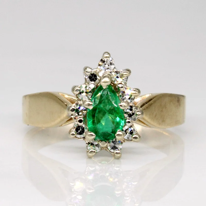 Trending Jewelry Styles Now At Limited-Time Discounts Emerald & Diamond Halo Ring | 0.36ct, 0.11ctw | SZ 6 | Trending Jewelry Styles Now At Limited-Time Discounts Emerald & Diamond Halo Ring | 0.36ct, 0.11ctw | SZ 6 |