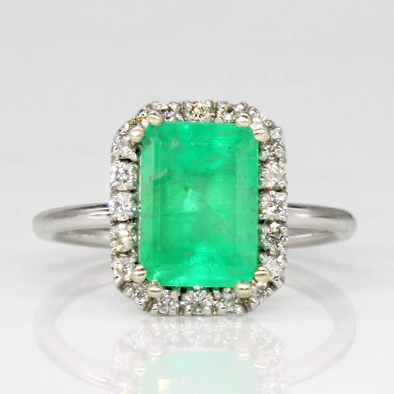 Bestselling Jewelry At Special Promotional Rates Emerald & Diamond Halo Ring | 2.15ct, 0.27ctw | SZ 6 |