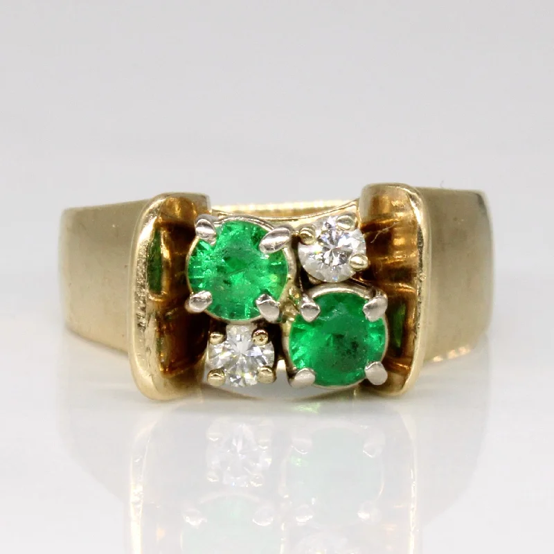 Premium Jewelry Now Available At Special Discounts Emerald & Diamond High Set Ring | 0.44ctw, 0.14ctw | SZ 7.25 | Premium Jewelry Now Available At Special Discounts Emerald & Diamond High Set Ring | 0.44ctw, 0.14ctw | SZ 7.25 |