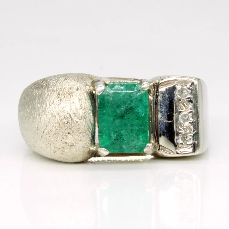 Handcrafted Beauty At Affordable Prices Emerald & Diamond Ring | 0.82ct, 0.03ctw | SZ 7 | Handcrafted Beauty At Affordable Prices Emerald & Diamond Ring | 0.82ct, 0.03ctw | SZ 7 |