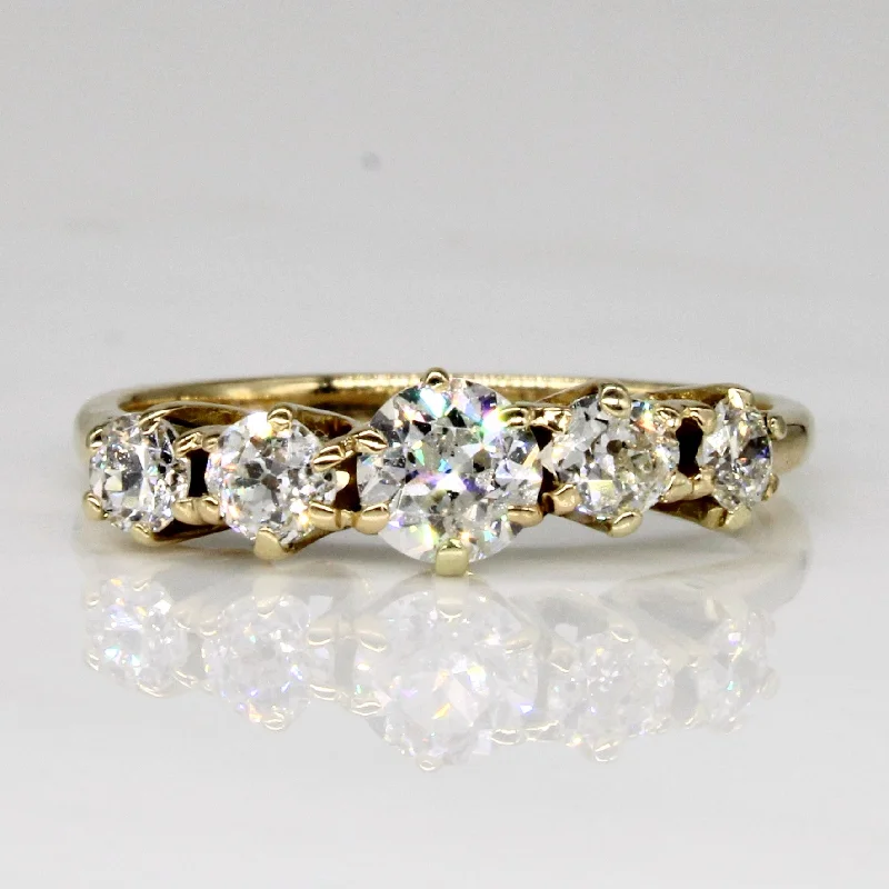 Seasonal Jewelry Deals – Elevate Your Style Old European Five Stone Diamond Ring | 1.01ctw | SZ 7.75 |