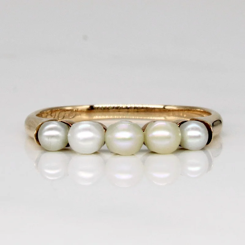 Shop Dazzling Jewelry At The Best Prices Edwardian Five Stone Pearl Ring | SZ 5.75 |