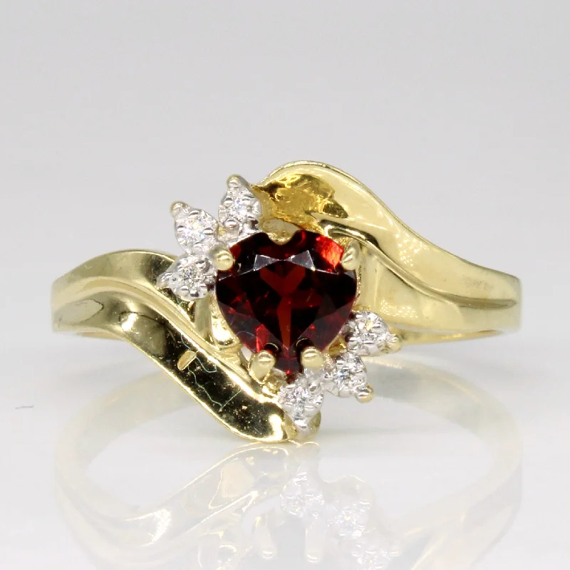 Elegant Jewelry Styles At Budget-Friendly Prices Garnet Heart & Diamond Ring | 0.80ct, 0.03ctw | SZ 9 | Elegant Jewelry Styles At Budget-Friendly Prices Garnet Heart & Diamond Ring | 0.80ct, 0.03ctw | SZ 9 |