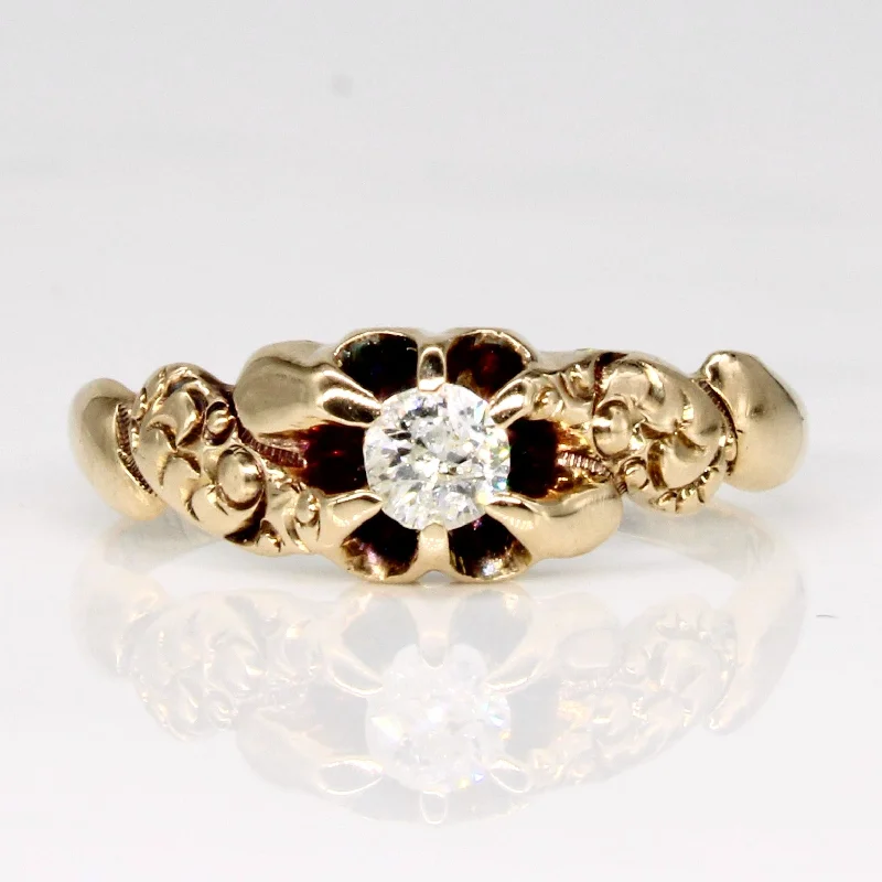 Handcrafted Jewelry Sale – Unique Designs At Low Prices Antique Old European Belcher Set Diamond Ring | 0.15ct | SZ 5.25 |