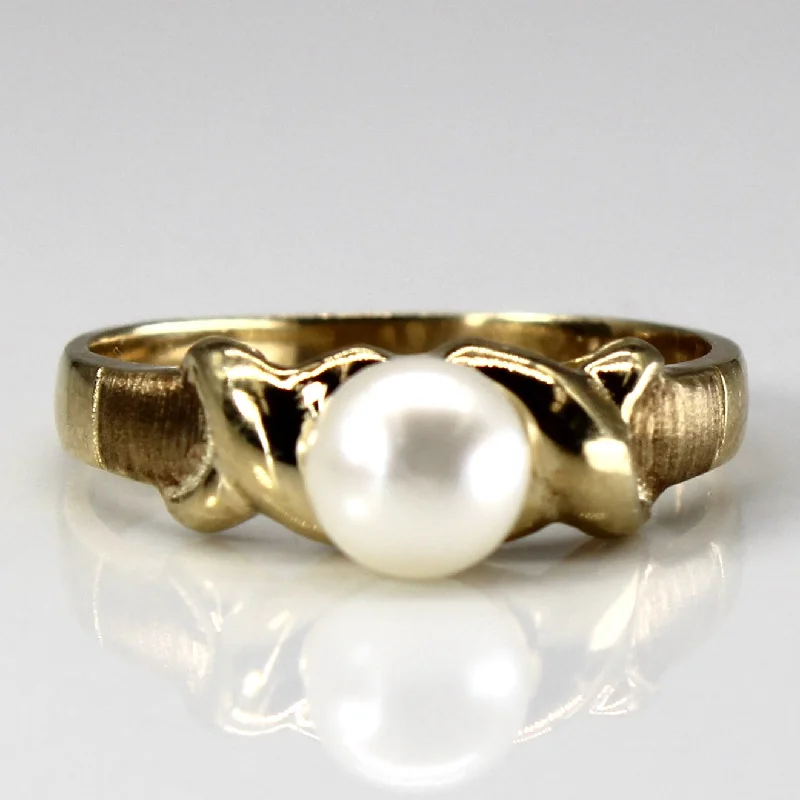 Buy More, Save More On Stunning Jewelry Pieces Pearl Crossover Gold Ring | SZ 5.25 |