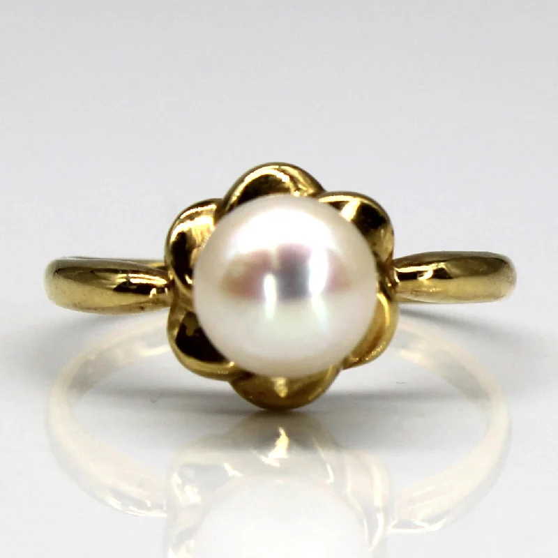 Affordable Glamour – Premium Jewelry For Less Pearl Gold Cocktail Ring | SZ 6.25 |