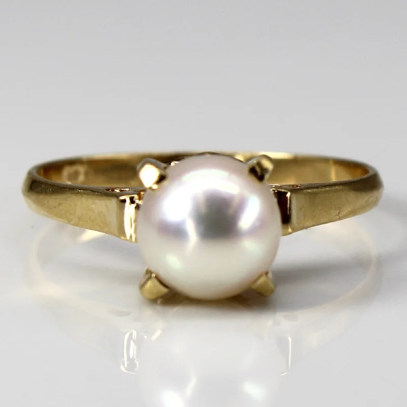 Romantic Heart-Shaped Jewelry For Special Gifts Prong Set Pearl Ring | SZ 5.75 |