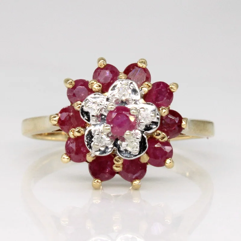 Elegant Jewelry Styles At Budget-Friendly Prices Ruby & Diamond Cocktail Ring | 0.75ctw, 0.03ctw | SZ 6.25 |