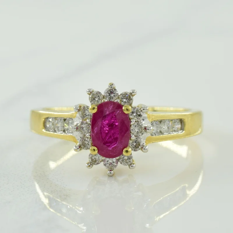 Unbeatable Offers On Luxury And Everyday Jewelry Ruby & Diamond Halo Ring | 0.55ct, 0.36ctw | SZ 7 | Unbeatable Offers On Luxury And Everyday Jewelry Ruby & Diamond Halo Ring | 0.55ct, 0.36ctw | SZ 7 |