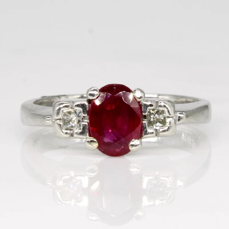 Trending Jewelry Styles Now At Limited-Time Discounts Ruby & Diamond Three Stone Ring | 0.65ct, 0.10ctw | SZ 6 |