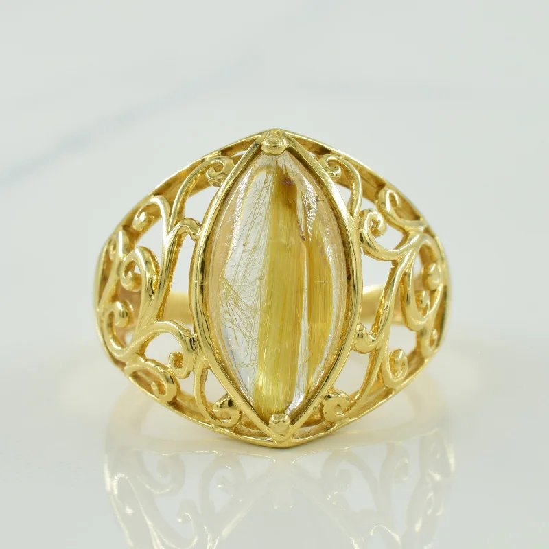Romantic Heart-Shaped Jewelry For Special Gifts Marquise Rutilated Quartz Ring | 2.50ct | SZ 7.5 | Romantic Heart-Shaped Jewelry For Special Gifts Marquise Rutilated Quartz Ring | 2.50ct | SZ 7.5 |