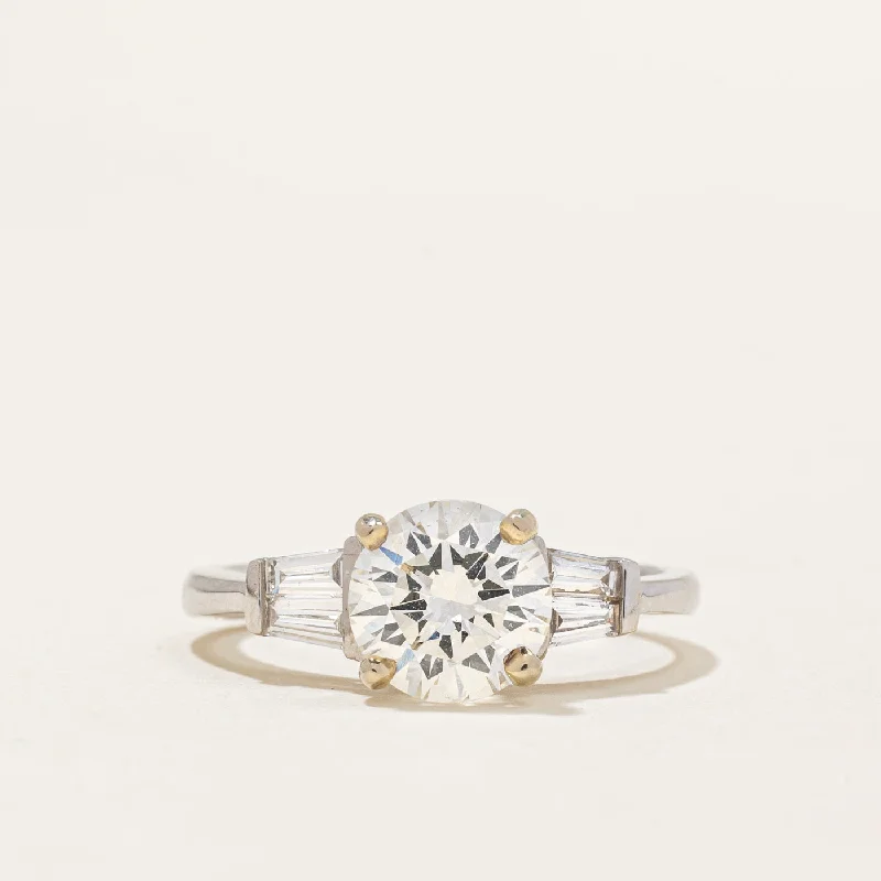 Affordable Glamour – Must-Have Jewelry At Special Rates Solitaire Diamond 18k Ring with Baguette Accents | 1.58 ct, 0.36ctw | SZ 6.75 | Affordable Glamour – Must-Have Jewelry At Special Rates Solitaire Diamond 18k Ring with Baguette Accents | 1.58 ct, 0.36ctw | SZ 6.75 |