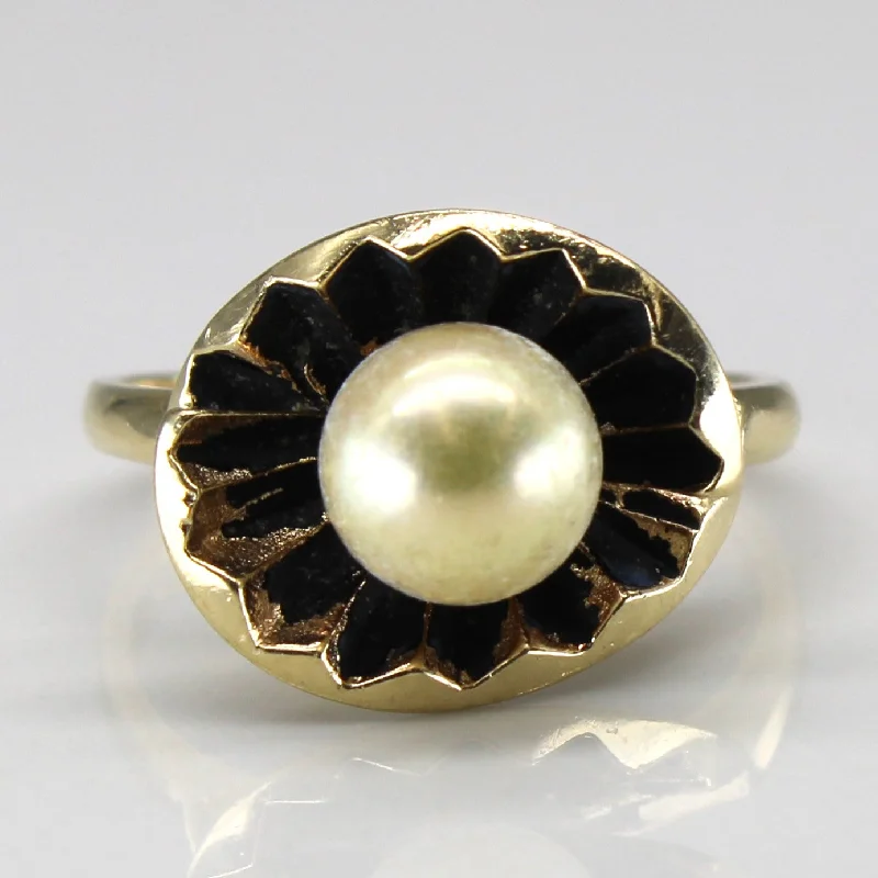 Unlock Unbeatable Jewelry Deals Before They’Re Gone Solitaire Pearl Textured Gold Ring | SZ 7.5 |