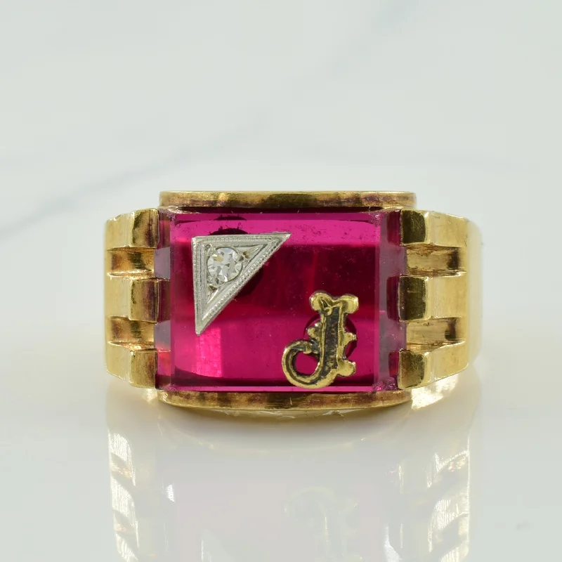 Affordable Glamour – Premium Jewelry At Special Prices Synthetic Ruby & Diamond Signet Ring | 7.50ct, 0.03ct | SZ 9.5 | Affordable Glamour – Premium Jewelry At Special Prices Synthetic Ruby & Diamond Signet Ring | 7.50ct, 0.03ct | SZ 9.5 |